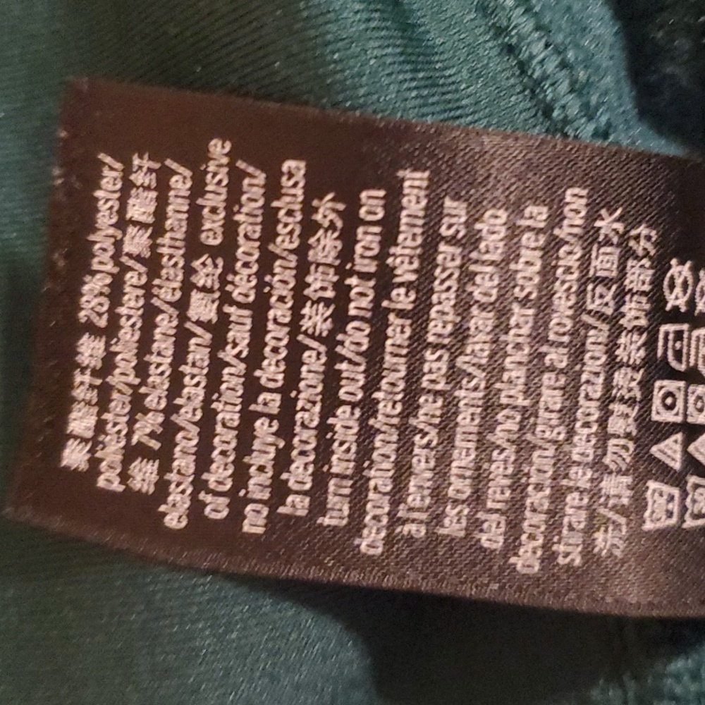 Pink Leggings Women's Size Large L Emerald Green Legging Velour Type Side Panels - Picture 11 of 13